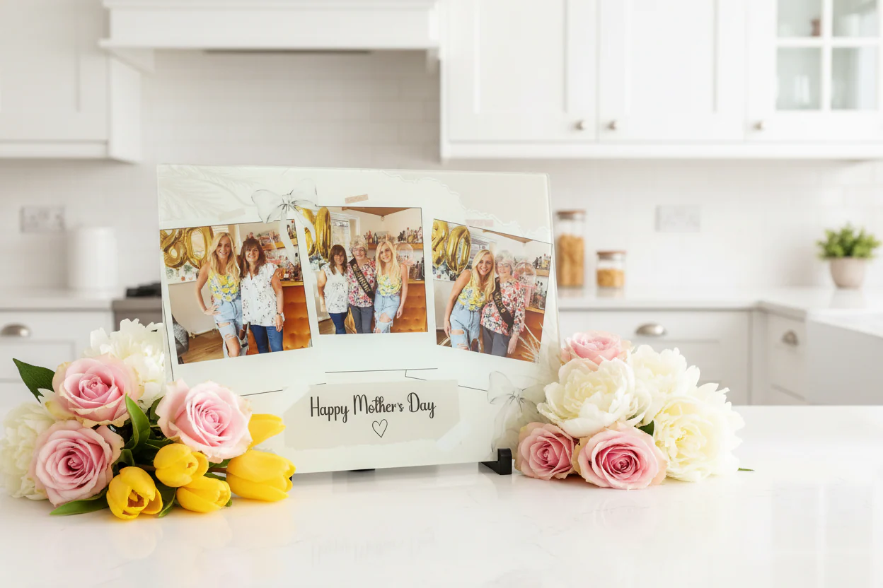 3 Photo Chopping Board with bows and flowers - Image 3
