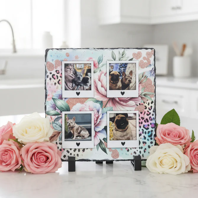 4 Photo leopard Print 19cm Photo Slate
