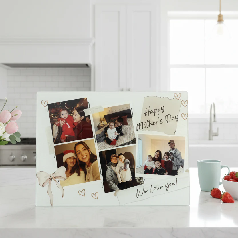 5 Photo Chopping Board Bow Design - Image 2