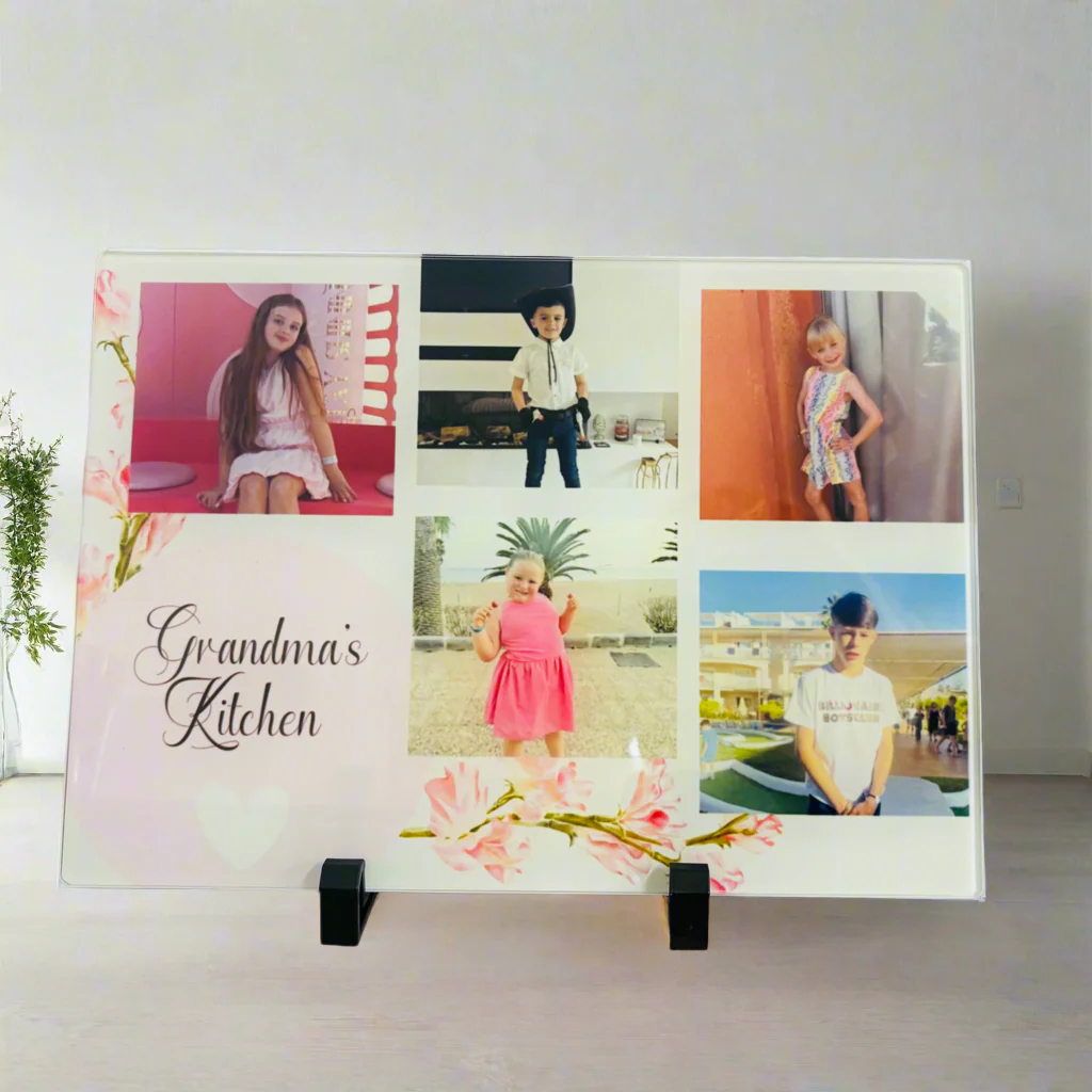 5 Photo Pink Floral Chopping Board Design