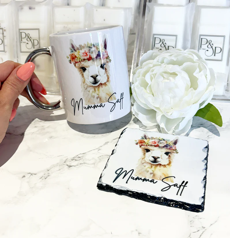 Alpaca/ Llama Mug and Coaster Set