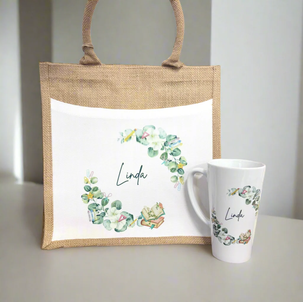 Any Name - Half Wreath Tote Bag - Image 2