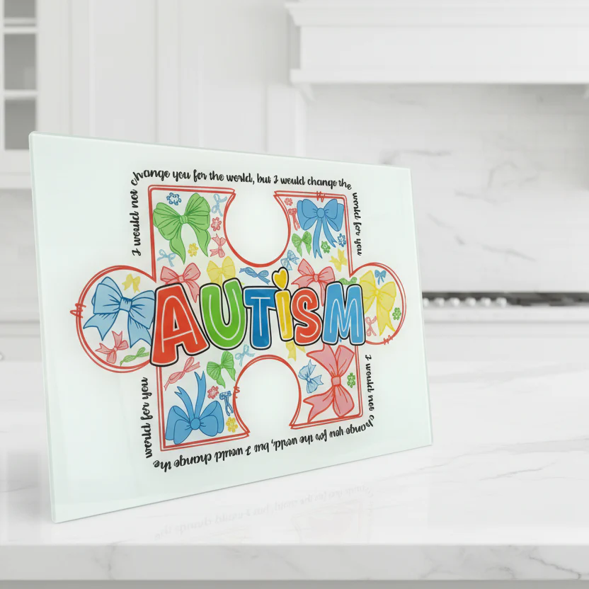 Autism Bow Chopping Board A3 - Image 2