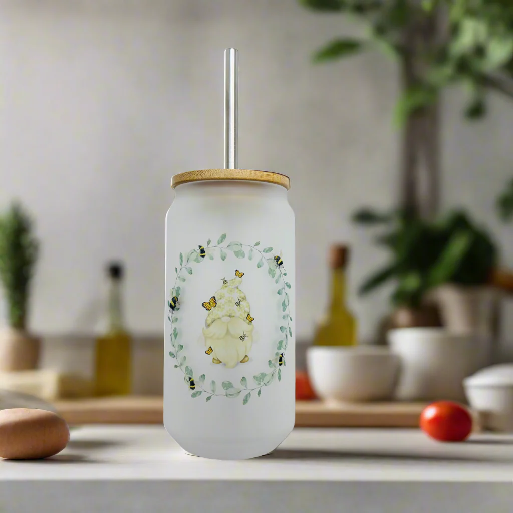 Bee Spring Gonk Glass Can 18oz Tumbler