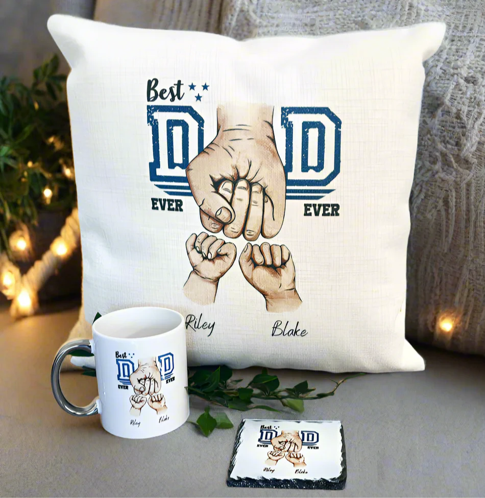 Best Dad Ever Bundle (Filled Cushion & Mug and Coaster)