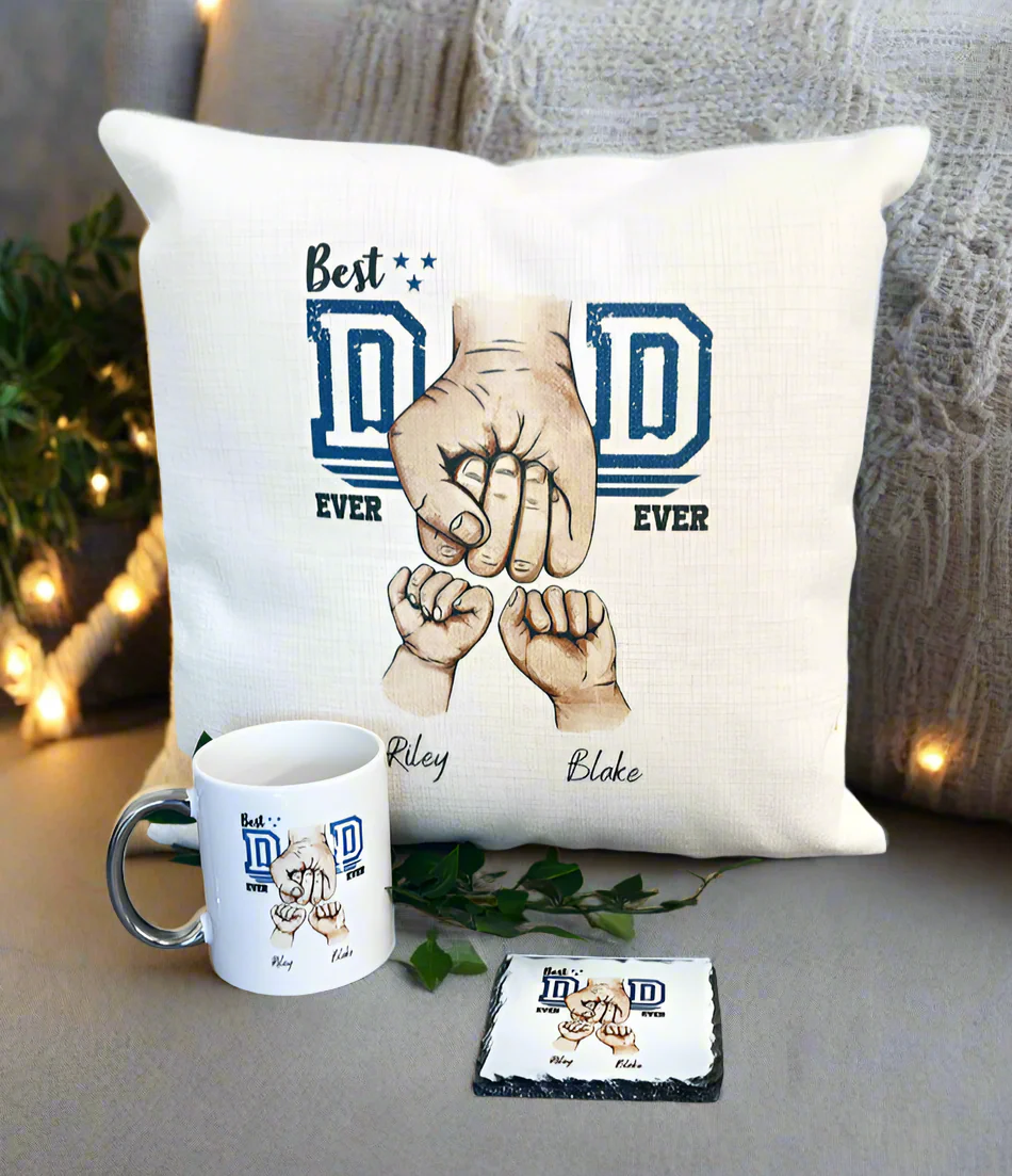 Best Dad Ever Bundle (Filled Cushion & Mug and Coaster) - Image 2