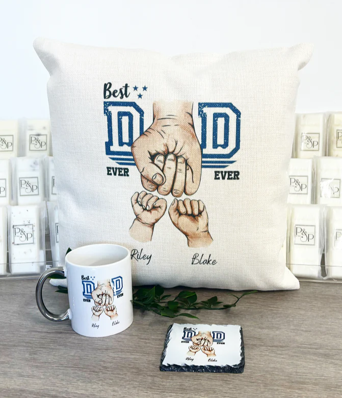 Best Dad Ever Bundle (Filled Cushion & Mug and Coaster) - Image 3