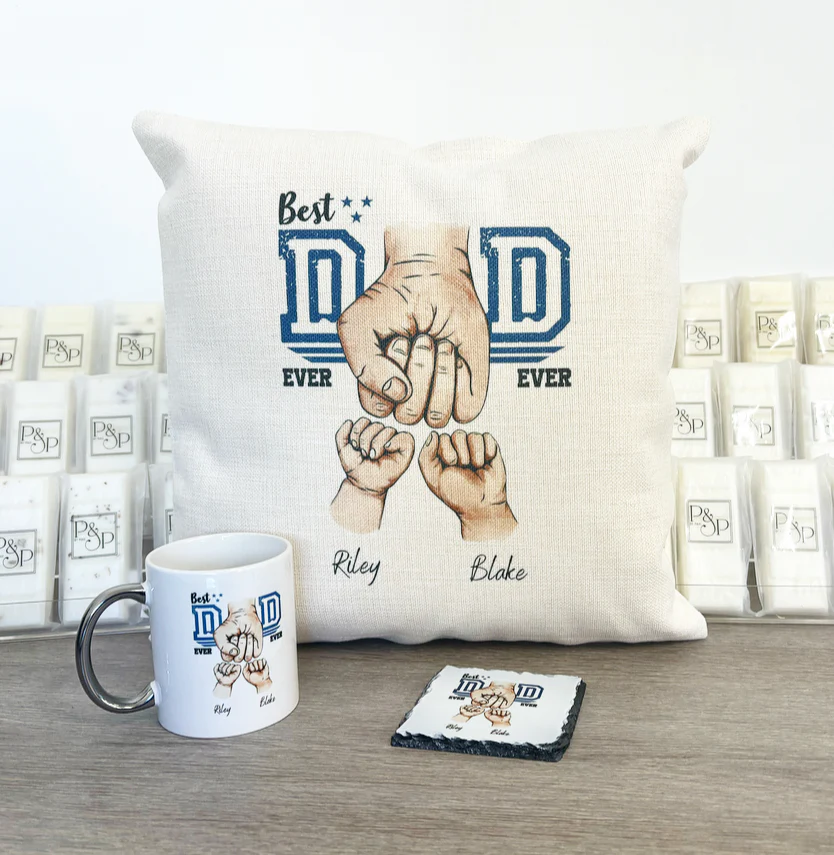 Best Dad Ever Bundle (Filled Cushion & Mug and Coaster) - Image 4