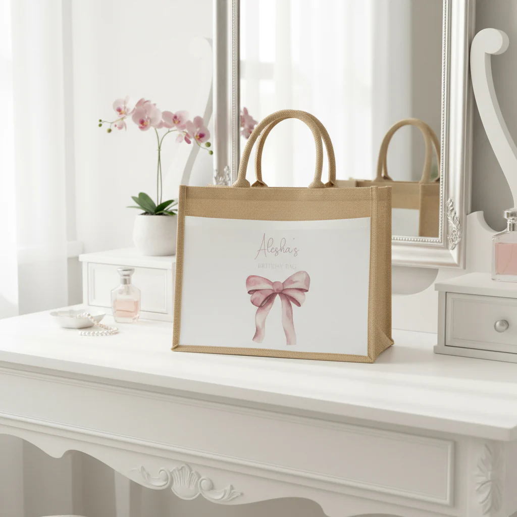 Birthday Pink Bow Tote Bag - Image 2