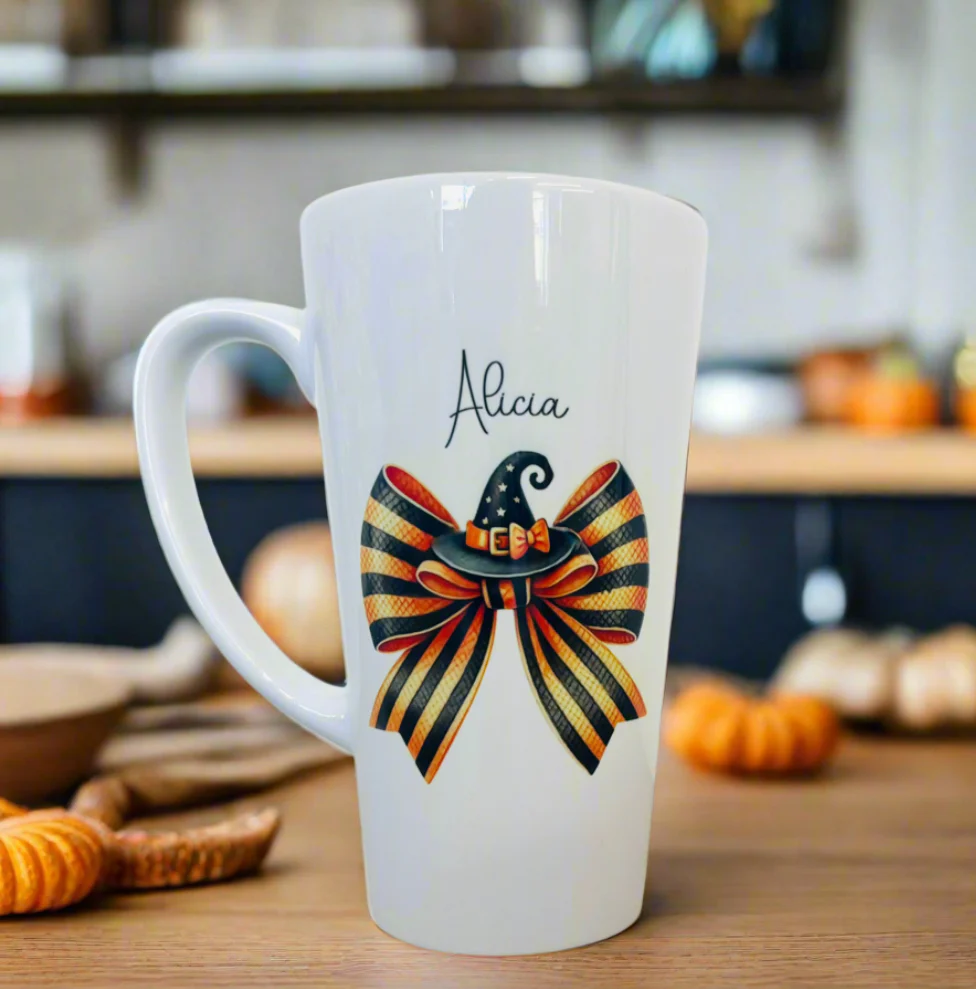 Black and Orange 17oz Latte Mug