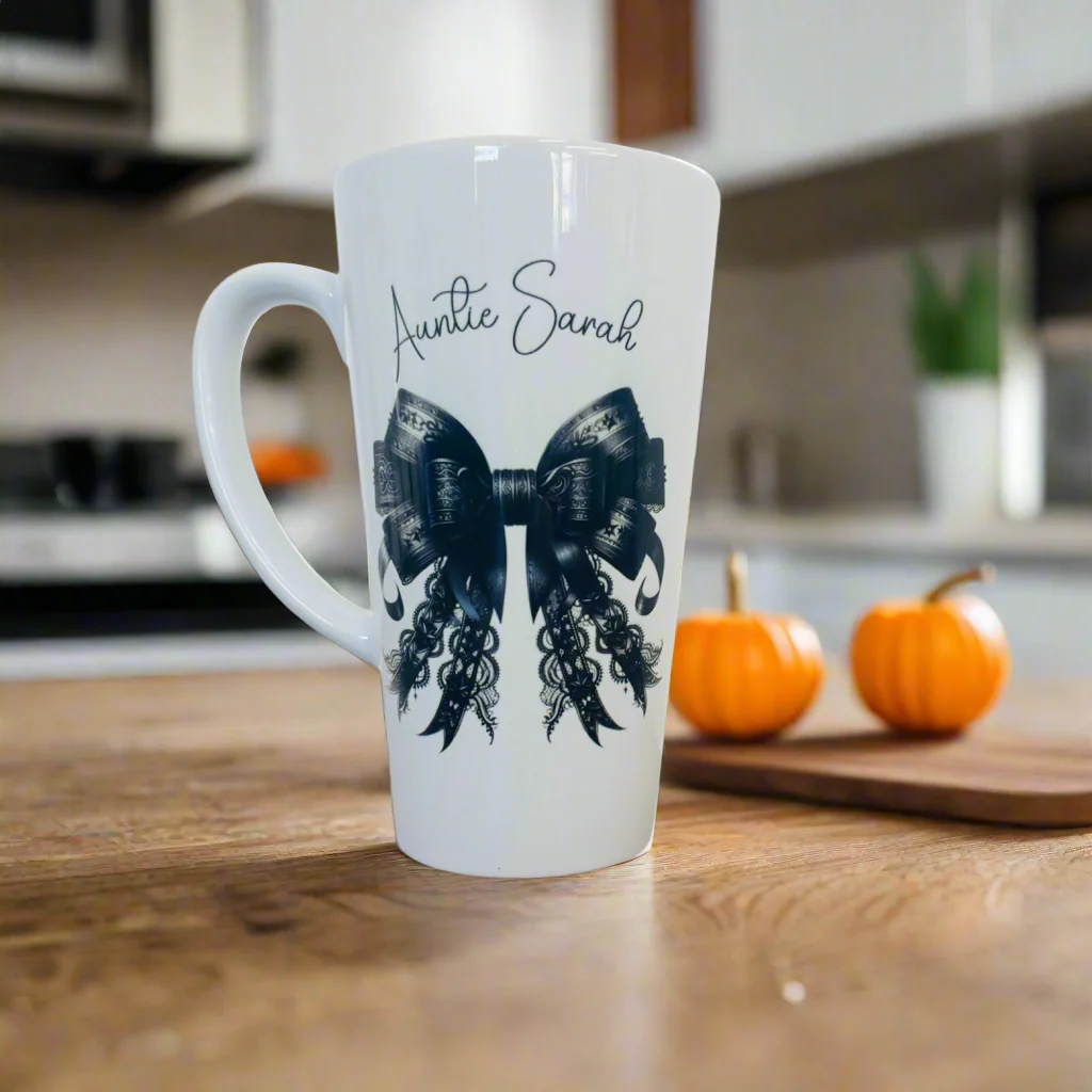 Black bow 17oz Latte Mug