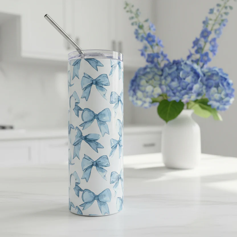 Blue Bow Named Tumbler - Image 2