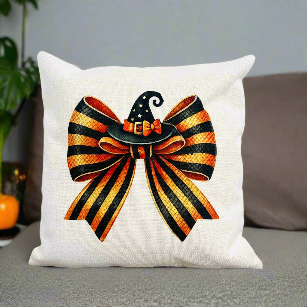 Orange and Black Witch hat Bow Design (Various Products) - Image 2