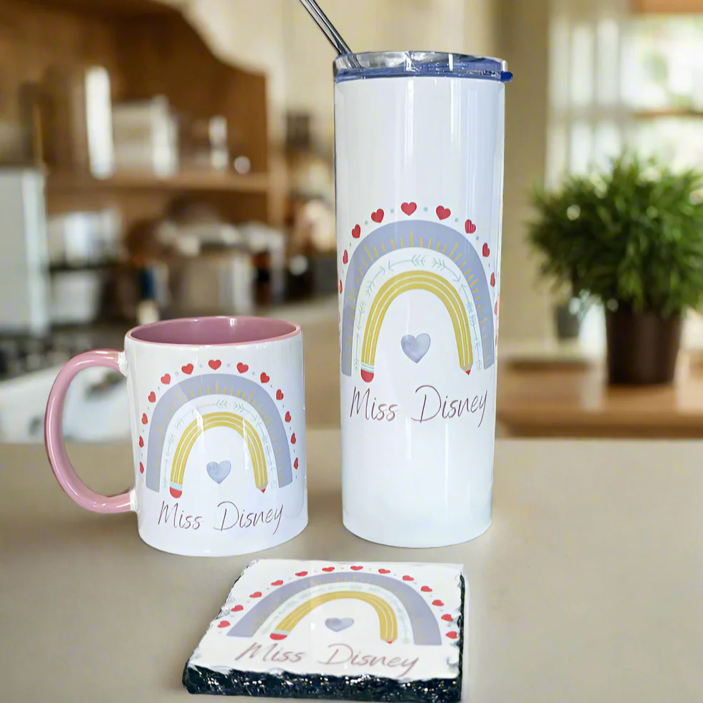 Bundle: Mug and Coaster & Matching Skinny Tumbler