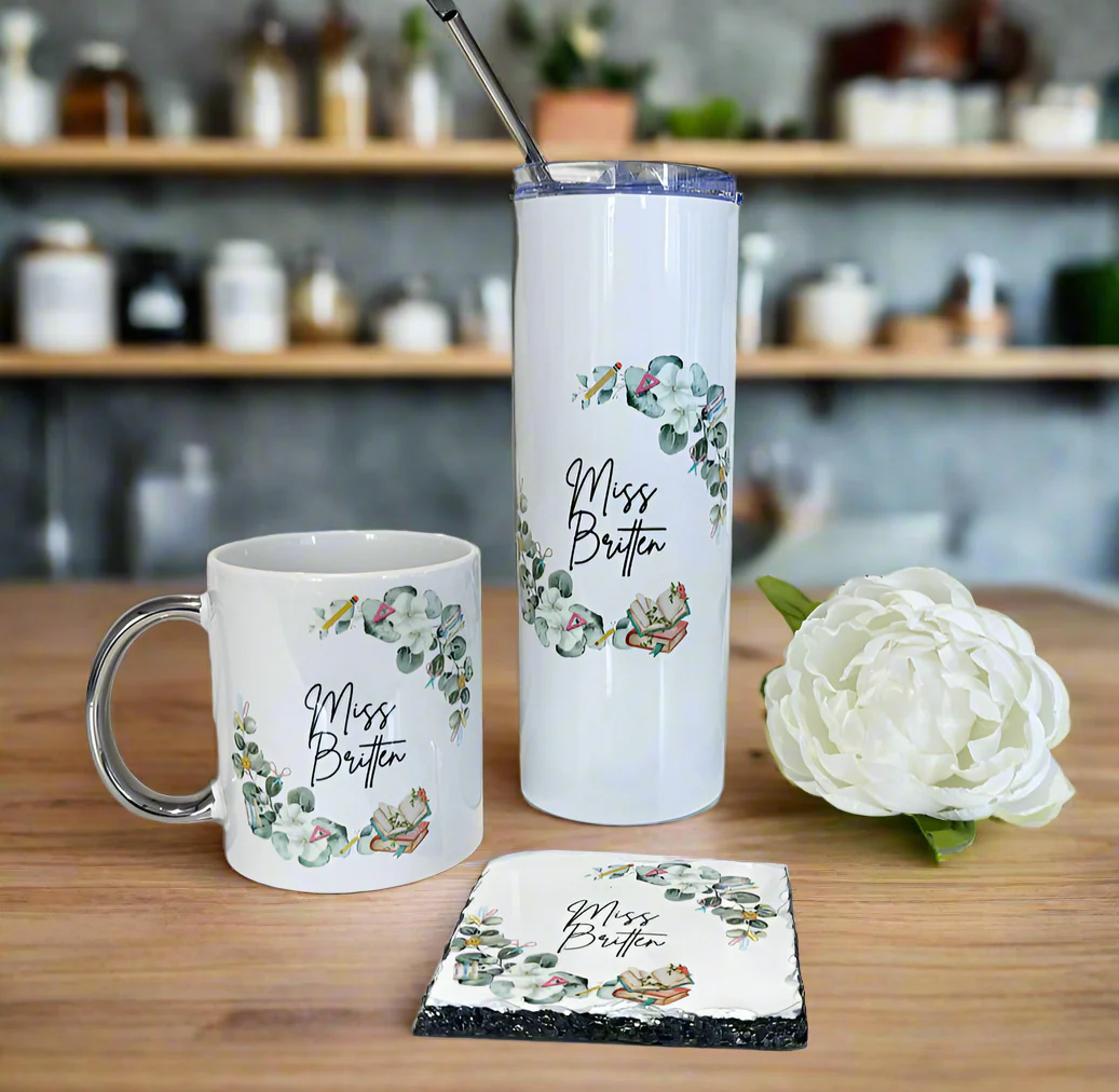Bundle: Mug and Coaster & Matching Skinny Tumbler