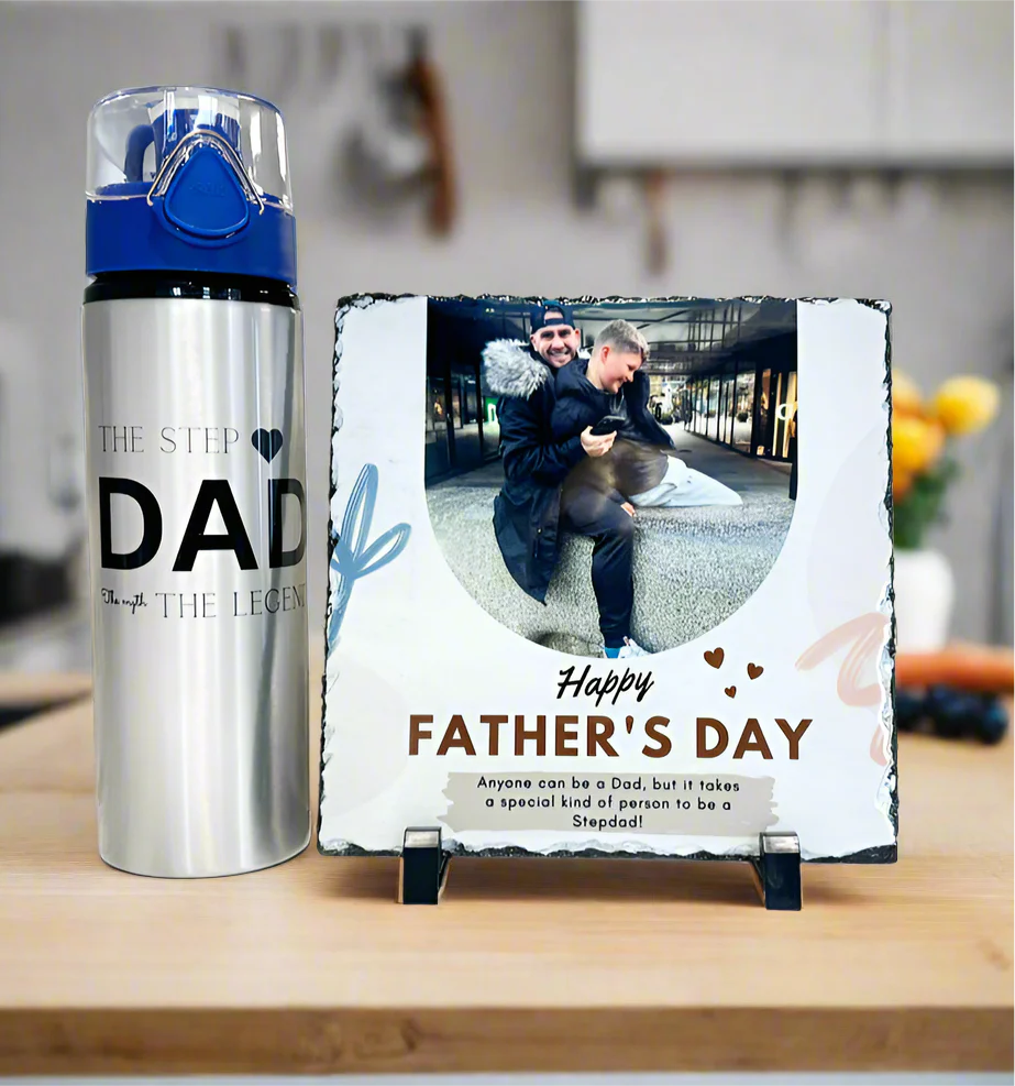 BUNDLE: Step Dad Photo Slate & Step Dad Flask