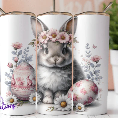 Bunny and Easter Eggs Skinny Tumbler
