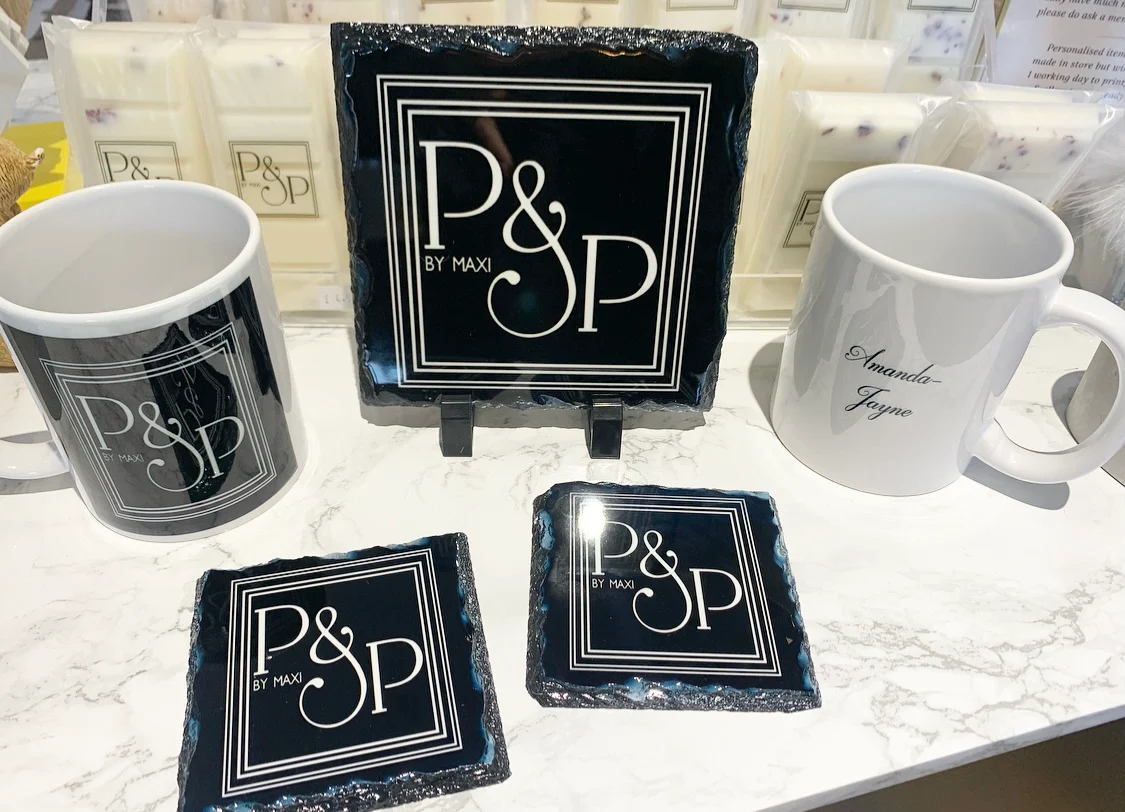 2 Mugs & 2 Coasters and 14cm Slate - Business Meeting Pack (Personalised) - Image 4