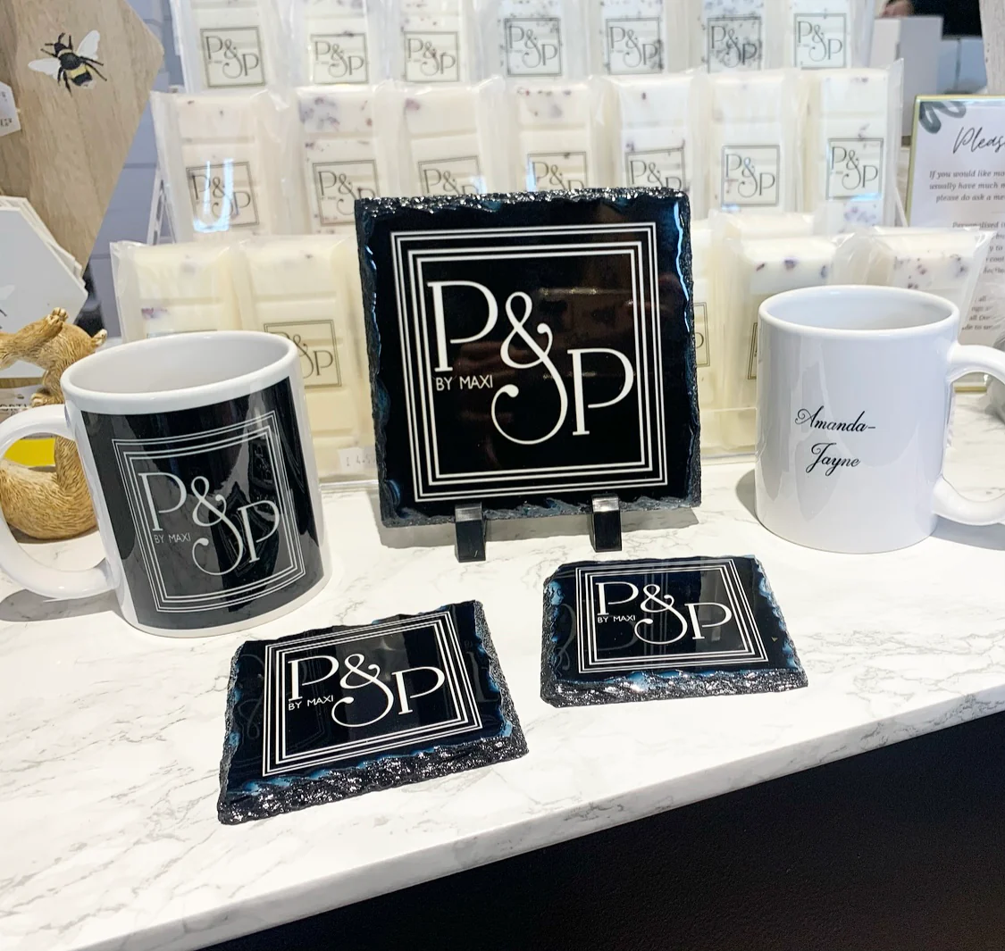 2 Mugs & 2 Coasters and 14cm Slate - Business Meeting Pack (Personalised) - Image 7