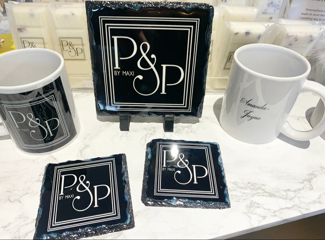 2 Mugs & 2 Coasters and 14cm Slate - Business Meeting Pack (Personalised) - Image 9