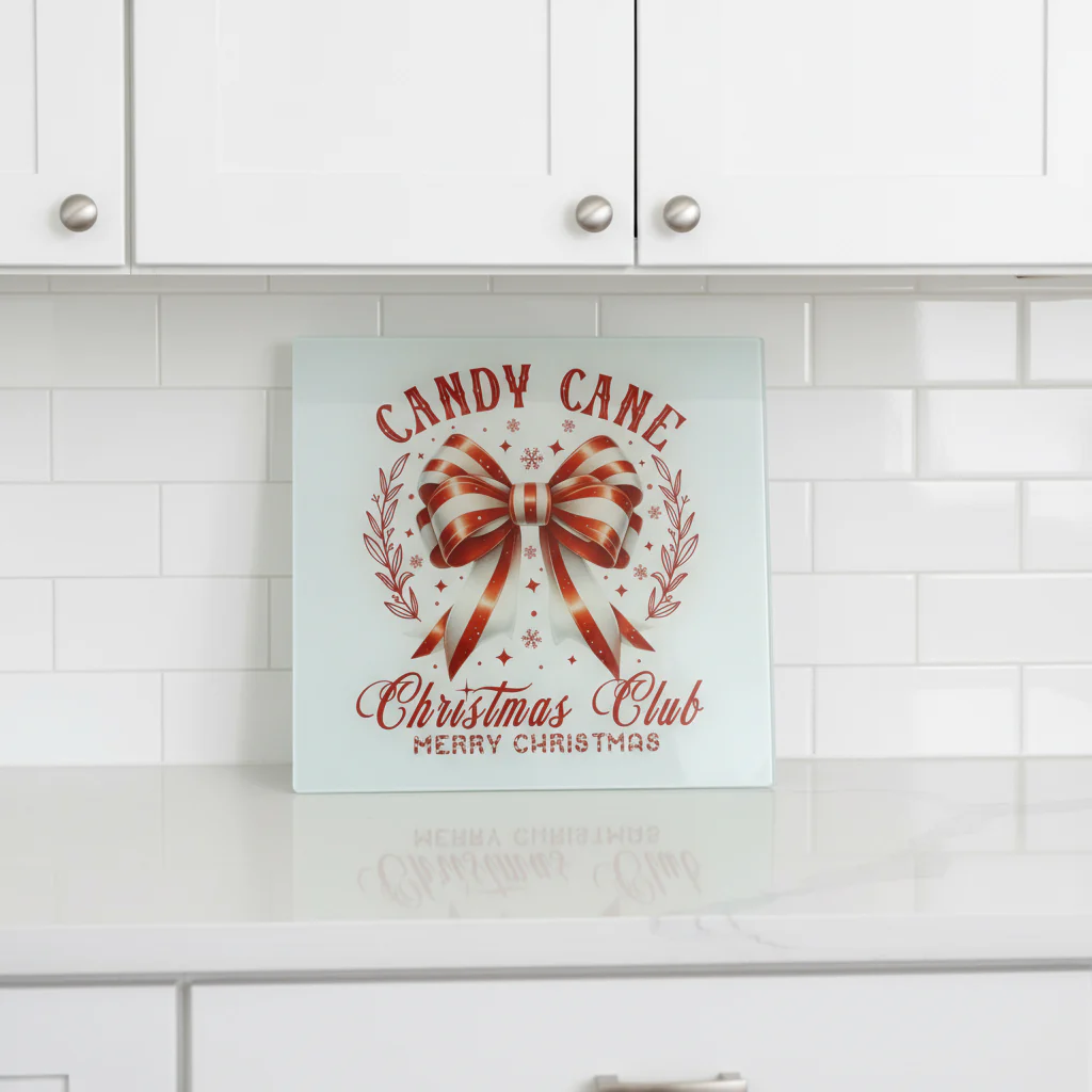 Candy Cane Christmas Club Chopping Board 30cm
