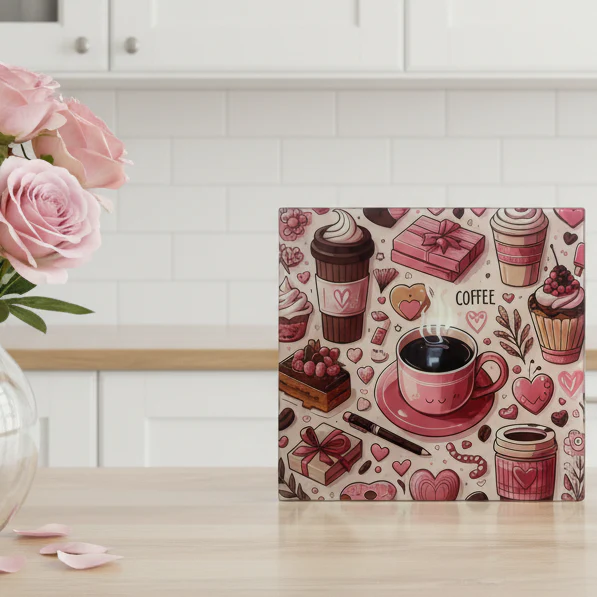 Coffee and Cake Chopping Board 30cm - Image 2