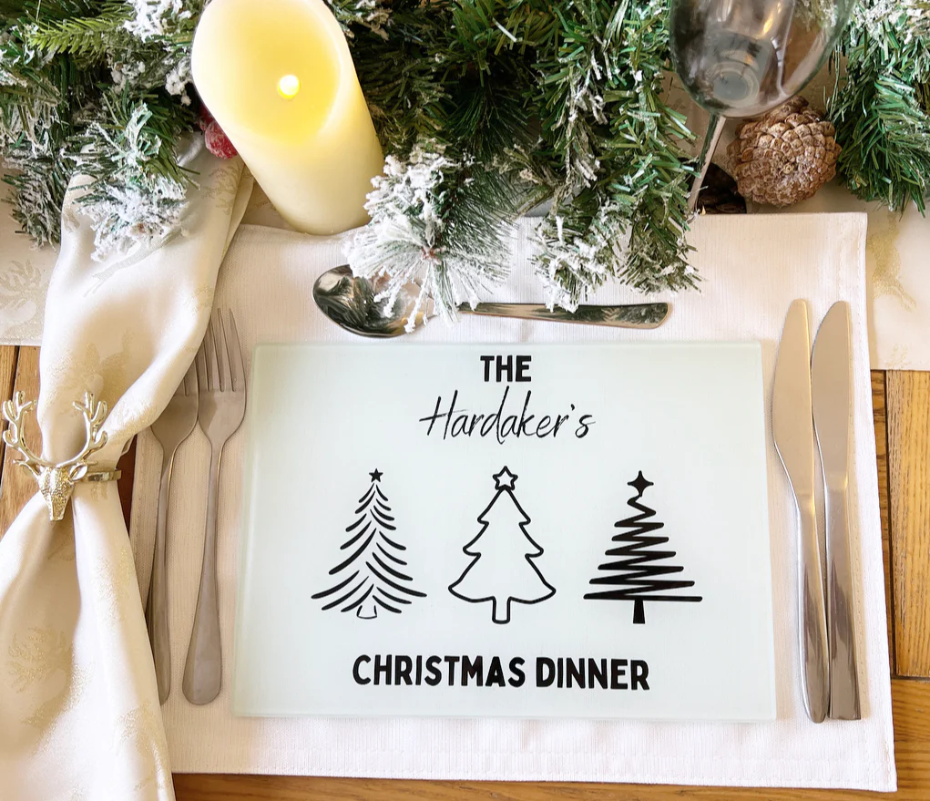 Christmas Table Placemat (Black trees) - Image 3