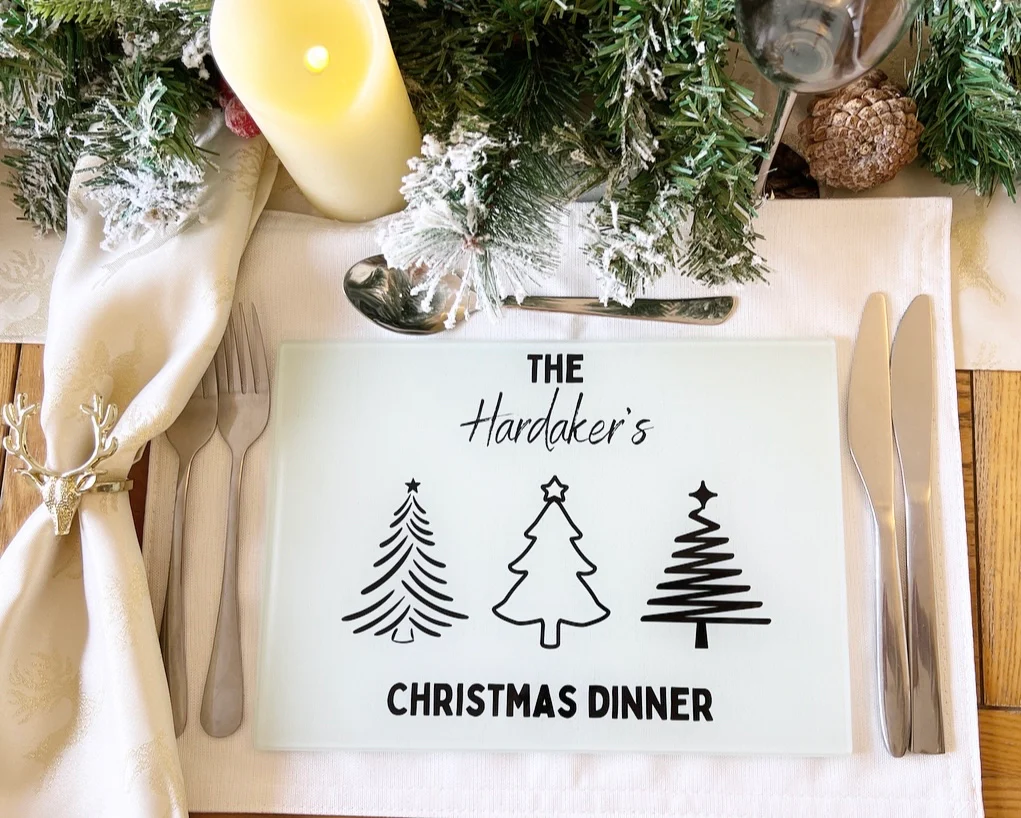 Christmas Table Placemat (Black trees) - Image 4
