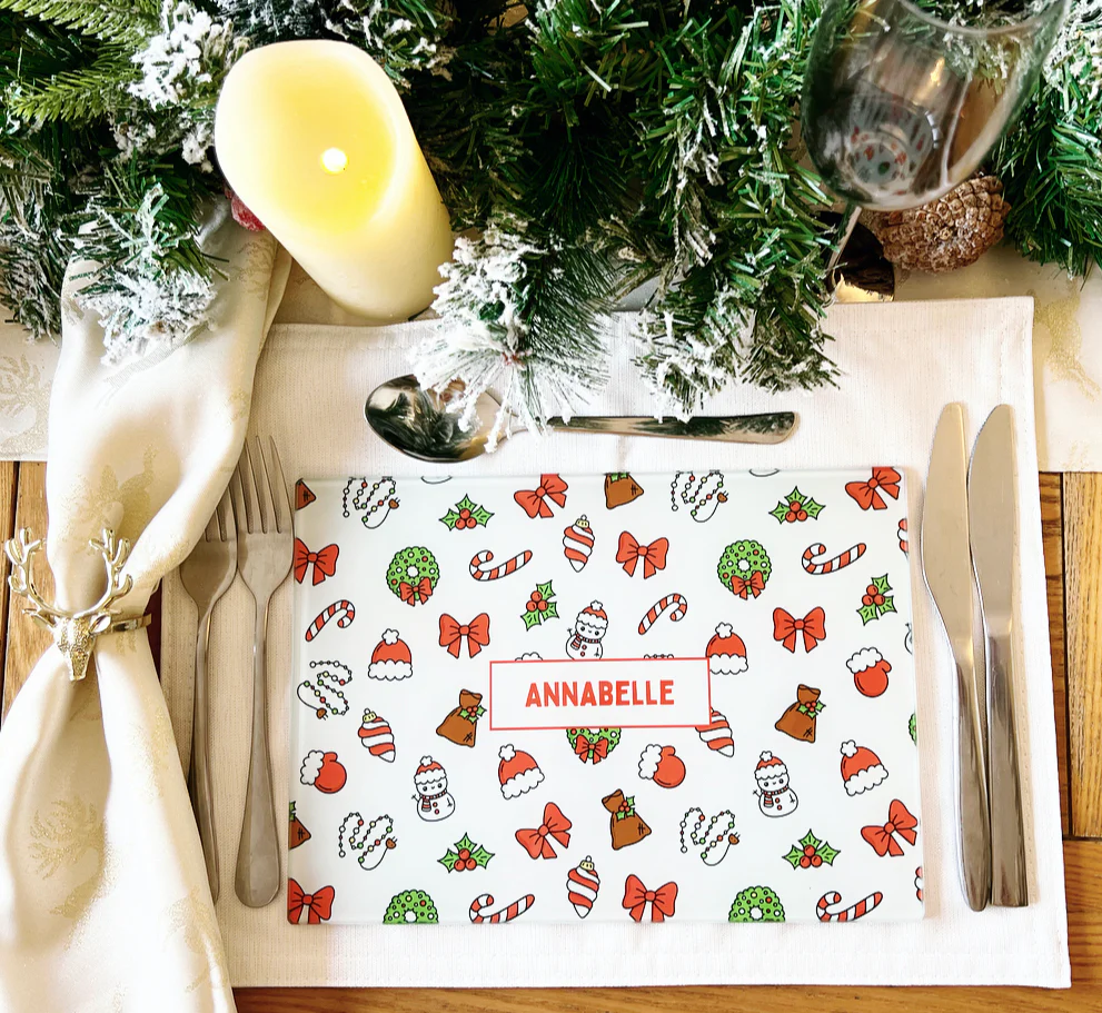 Christmas Table Placemat (Red Print) - Image 3