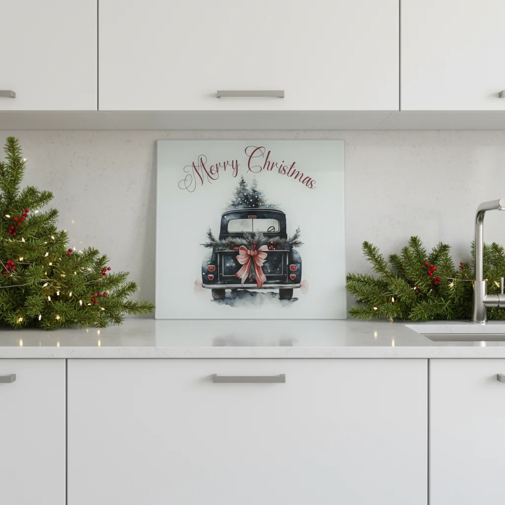Christmas Truck 30cm Chopping Board/ Splashback - Image 2
