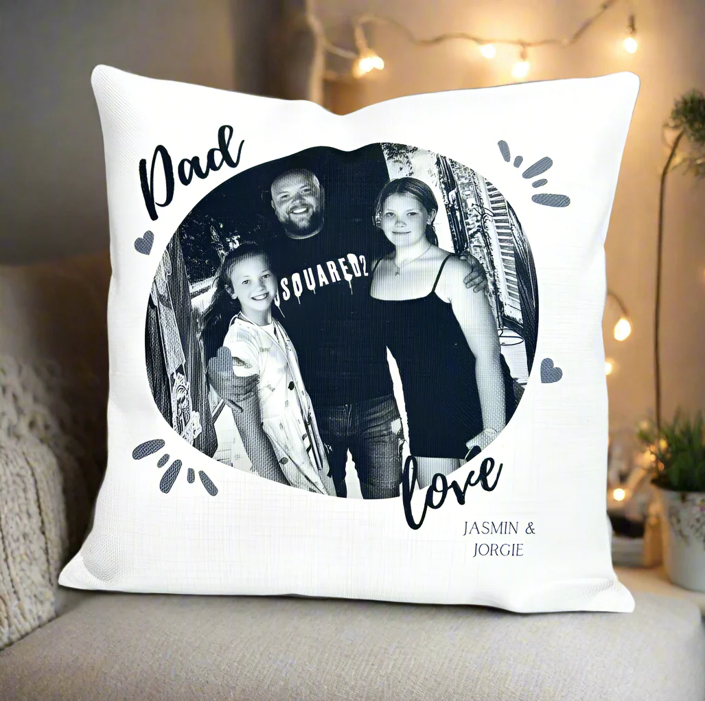 Dad Love Photo Cushion 40cm