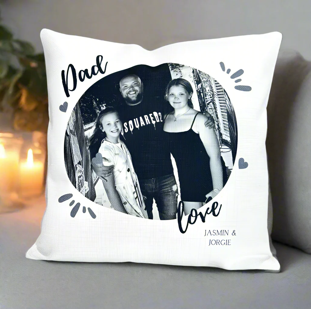 Dad Love Photo Cushion 40cm - Image 2