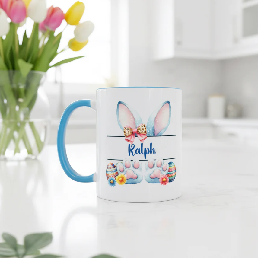 Easter Blue Bunny Split Design