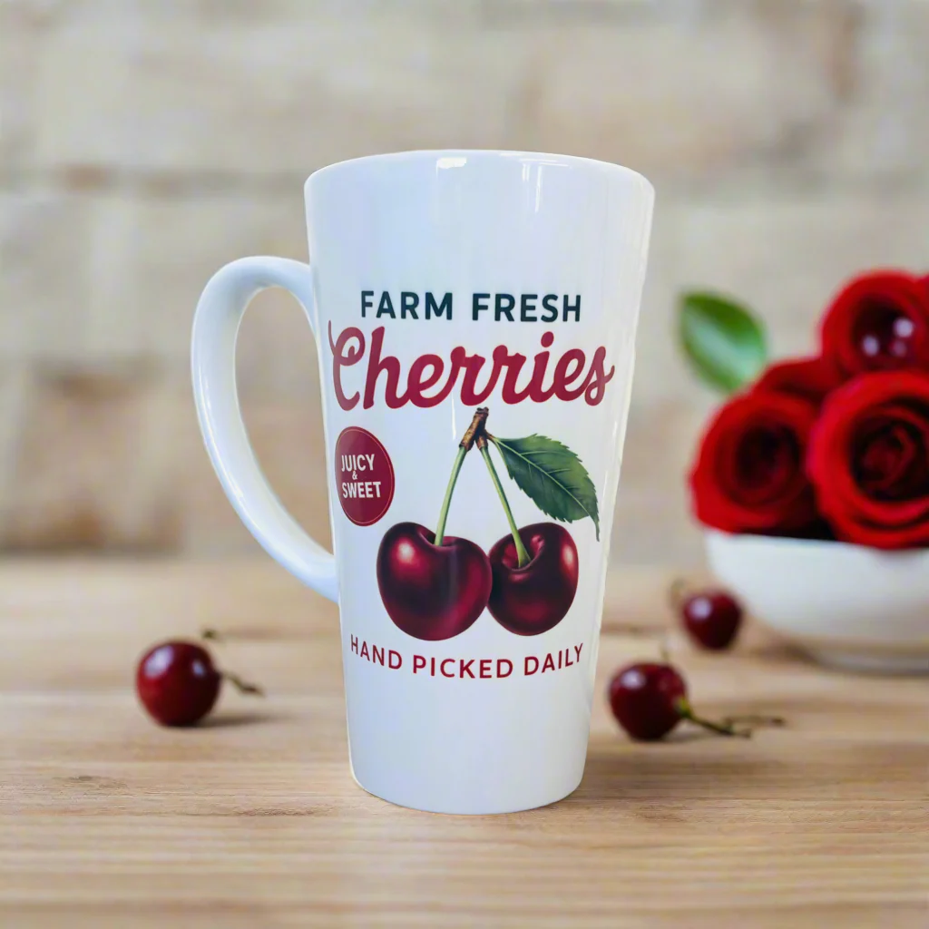 Farm Fresh Cherries 17oz Latte Mug - Image 2
