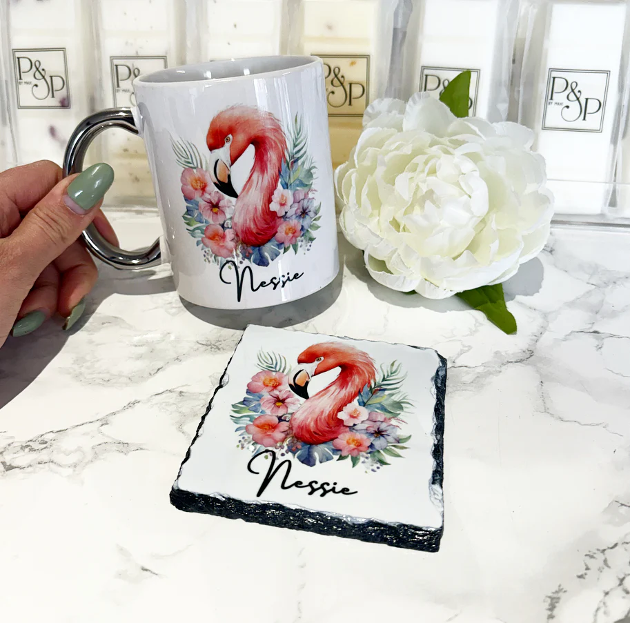 Flamingo Mug and Coaster Set - Image 2