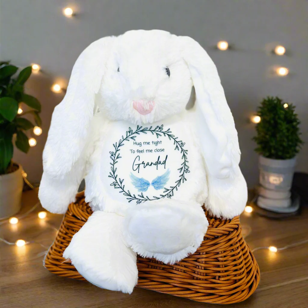Floppy Rabbit Plush Teddy - Hug me tight and hold me close - Blue Wings