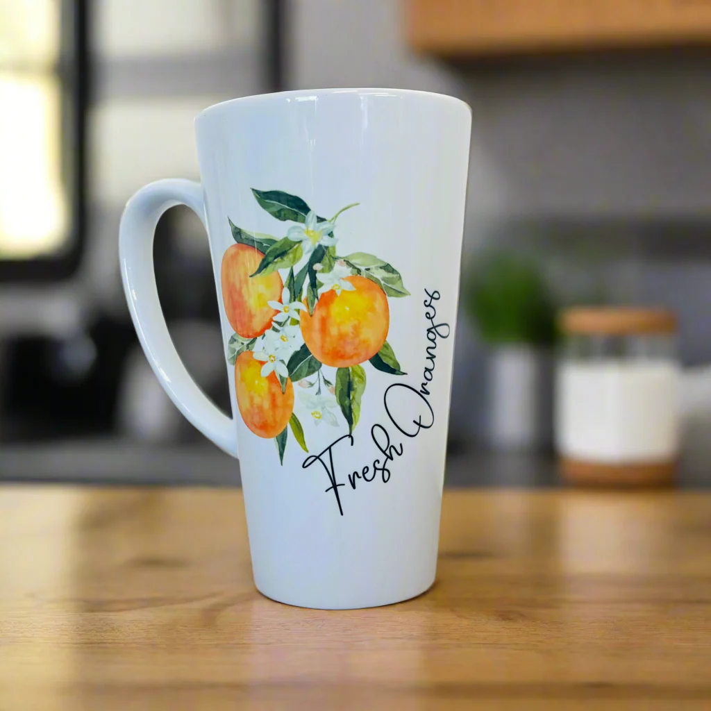 Fresh Oranges 17oz Latte Mug - Image 2