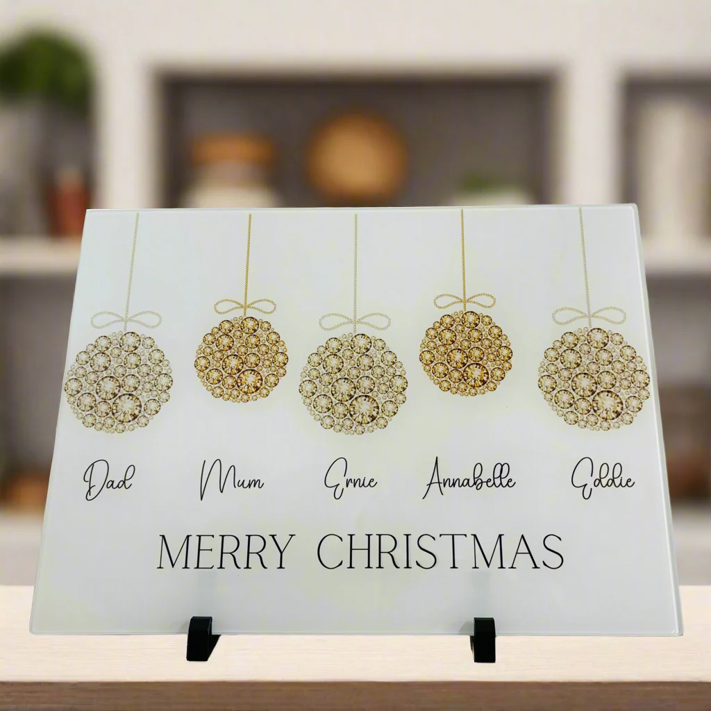 Gold Bauble Family - A3 Splashback / Choppingboard - Image 2