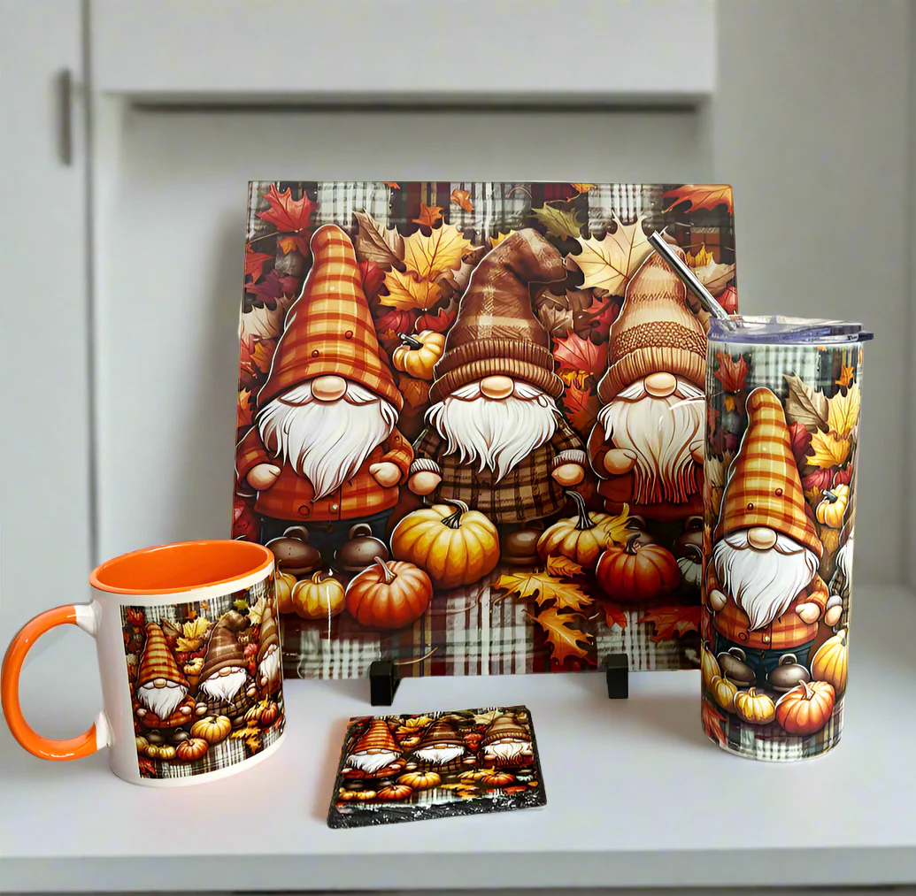 Gonk Pumpkin Bundle (Splashback , Tumbler & Mug and Coaster) - Image 2