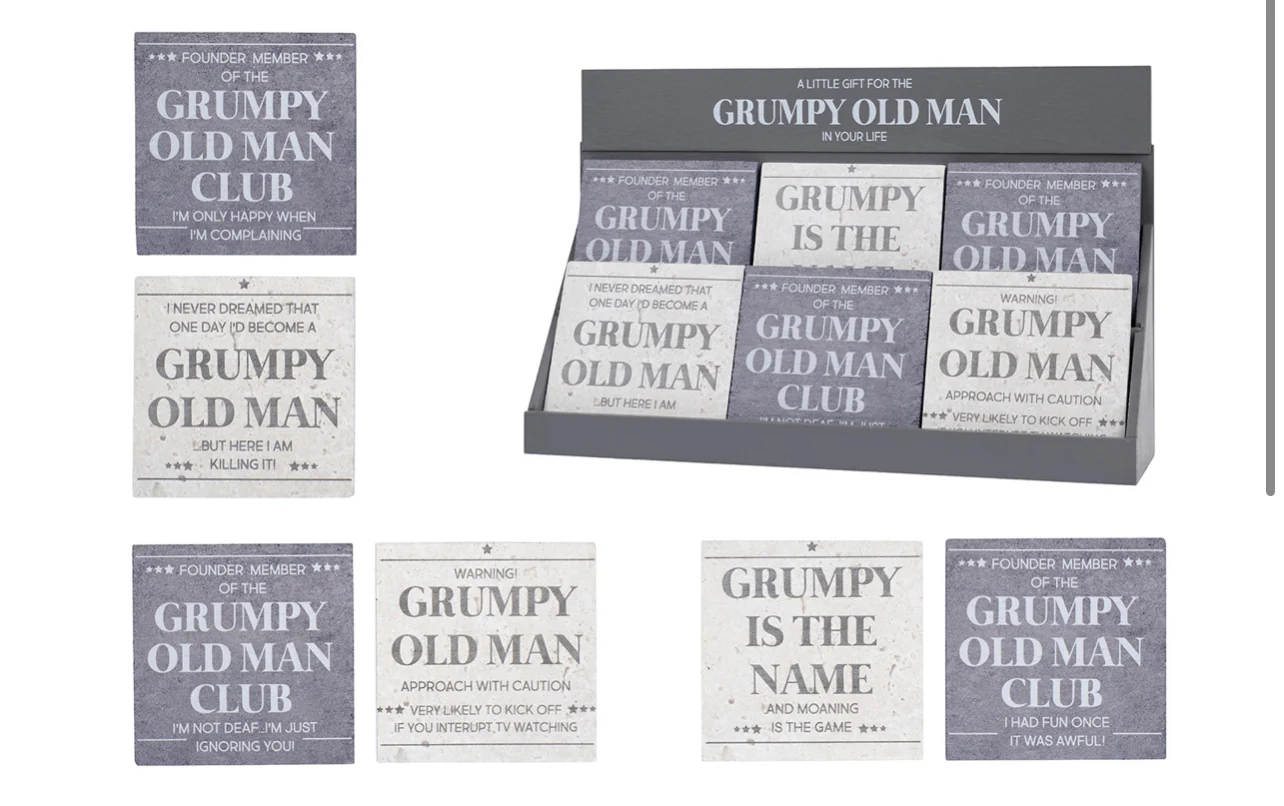 Grumpy slate coasters