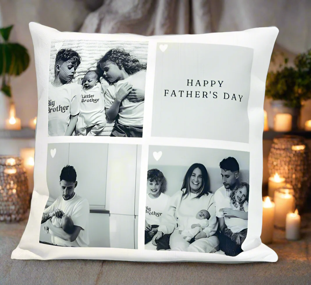3 Photo Grey Pannel Photo Cushion 40cm - Image 4