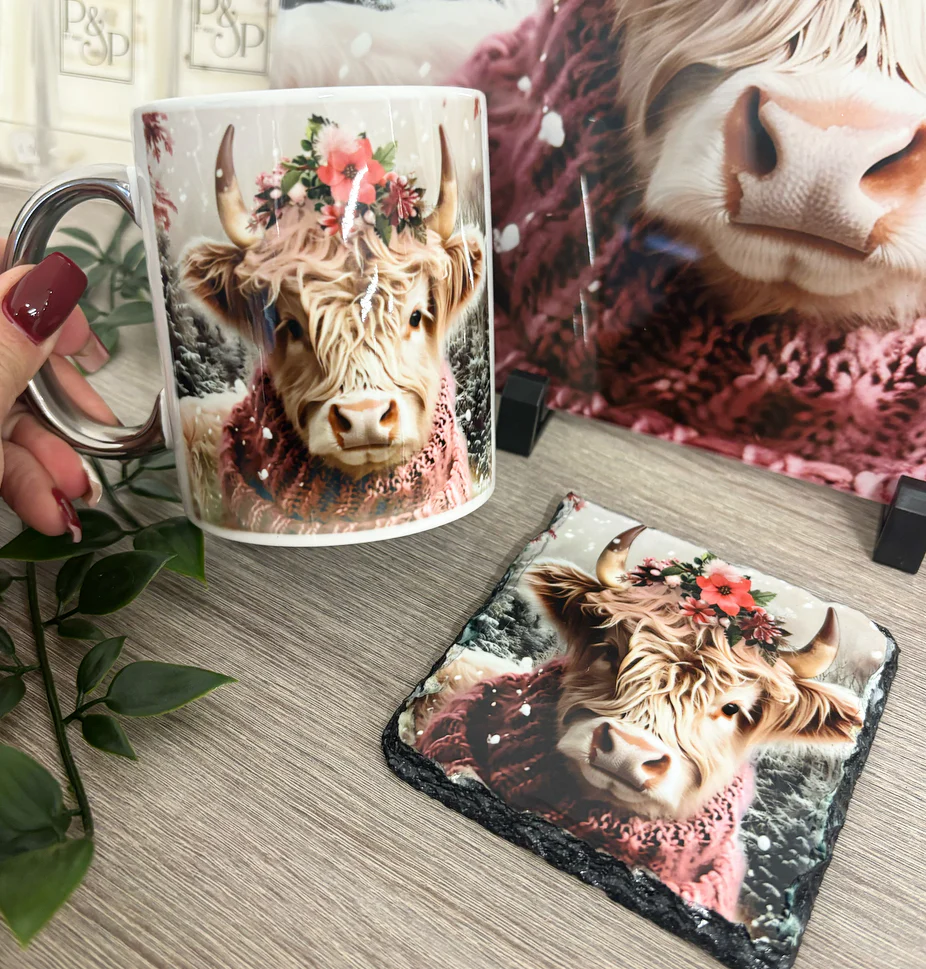 Highland Cow Bundle (Splashback, Tumbler & Mug and Coaster) - Image 3