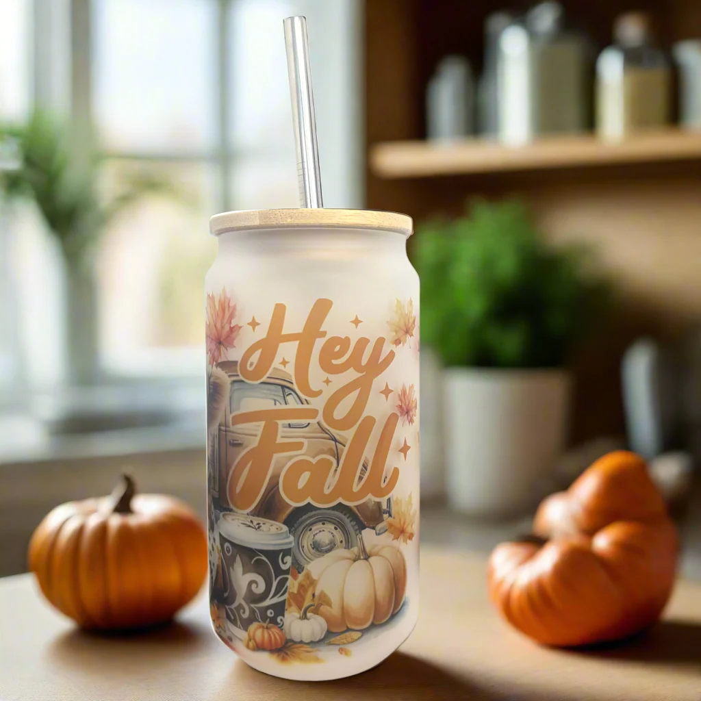 Highland Cow Hey Fall Can 18oz Tumbler - Image 2