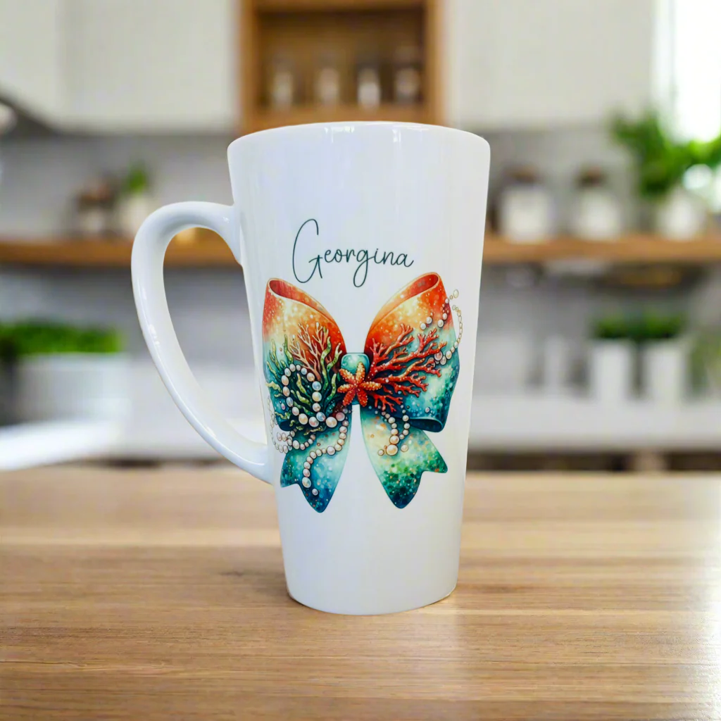 Mermaid Bow 17oz Latte Mug - Image 2