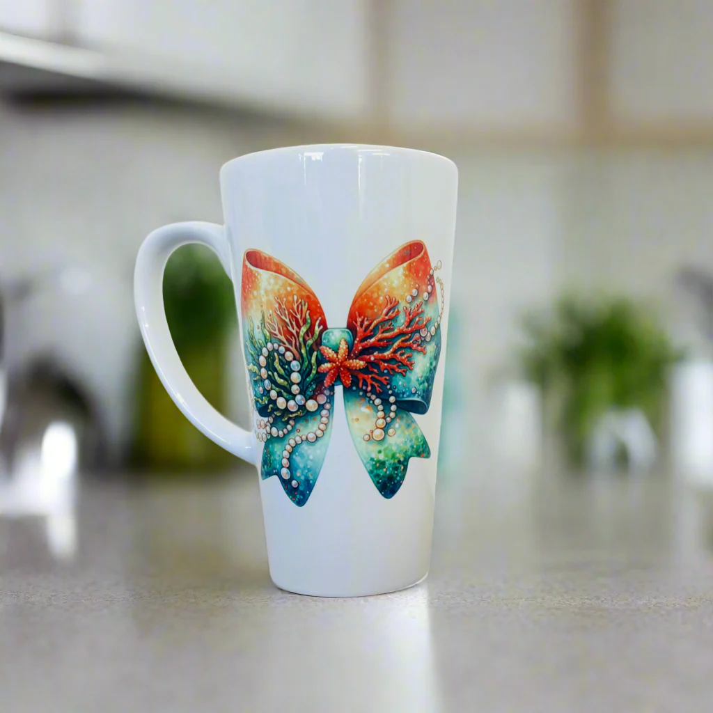 Mermaid Bow 17oz Latte Mug - Image 3