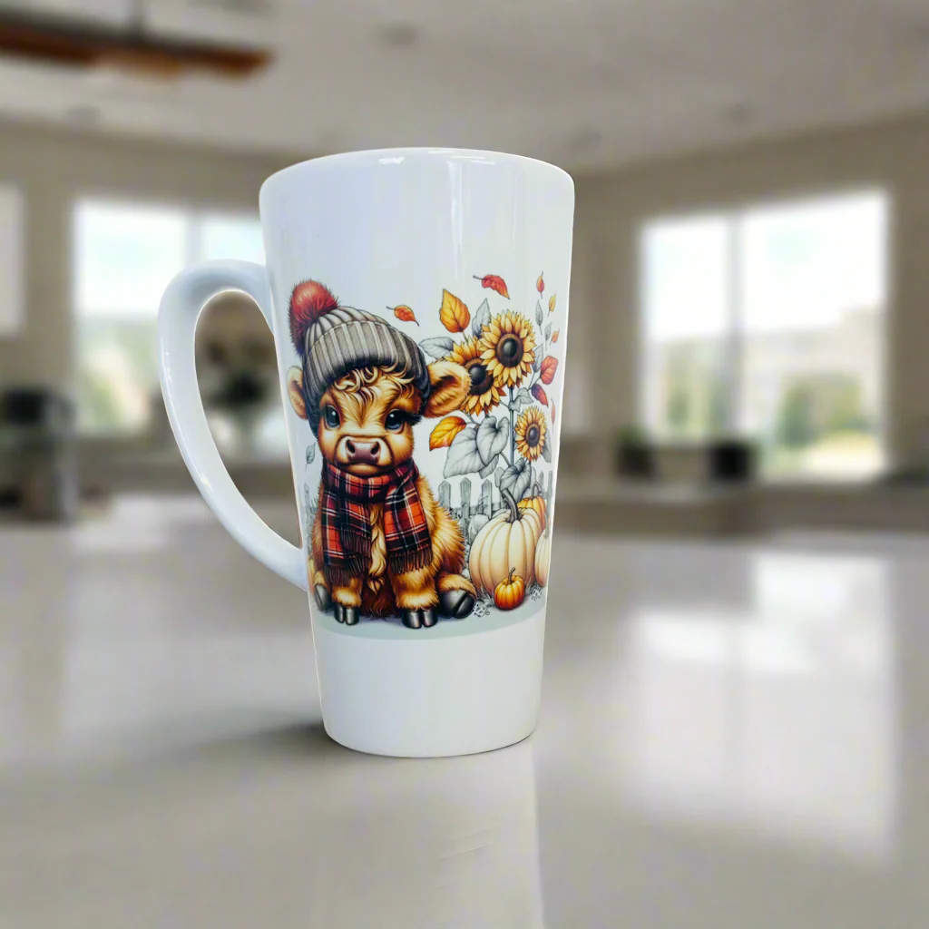 Highland Cow/ Pumpkin 17oz Latte Mug