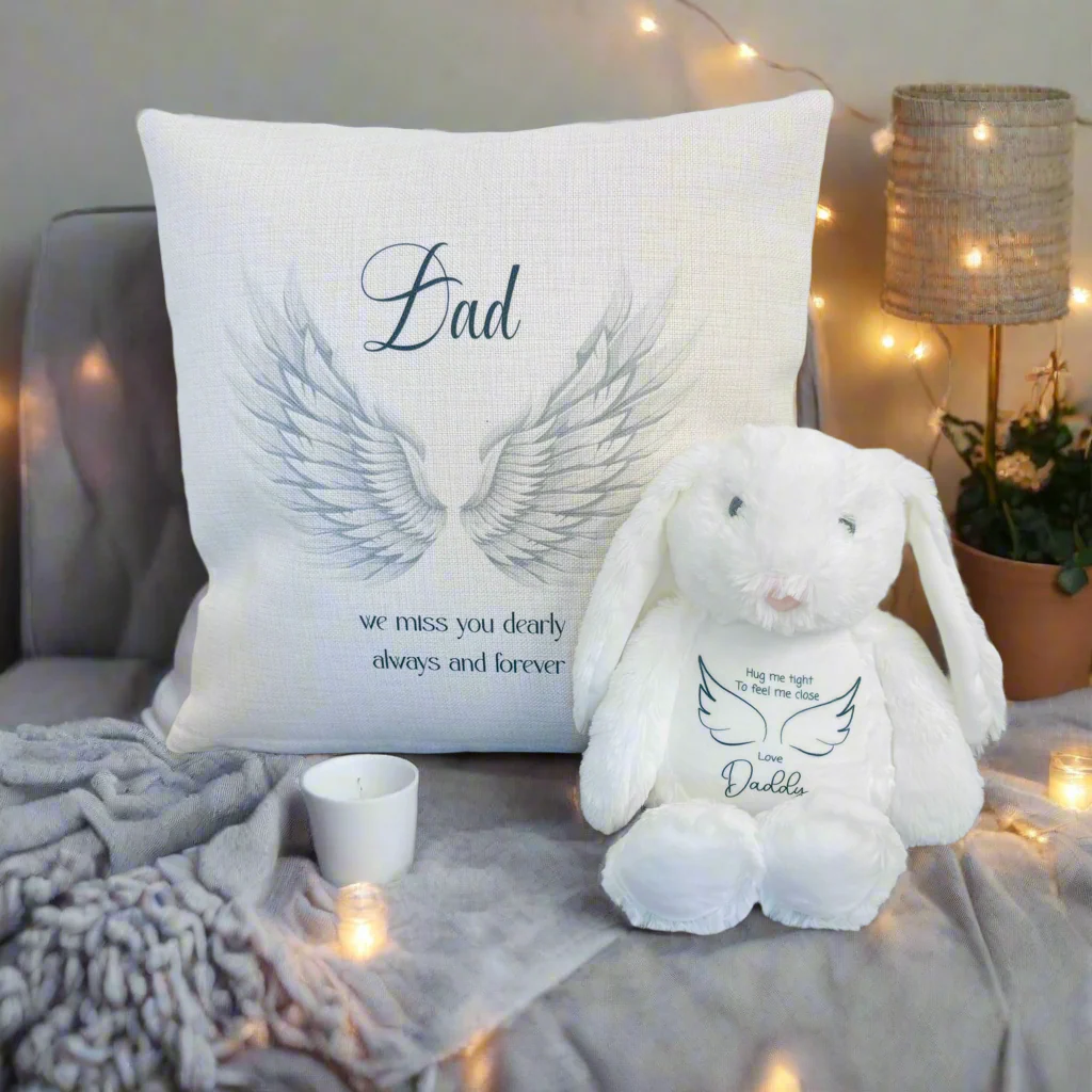 Hug me tight Angel Wing Cushion and Teddy - Image 2