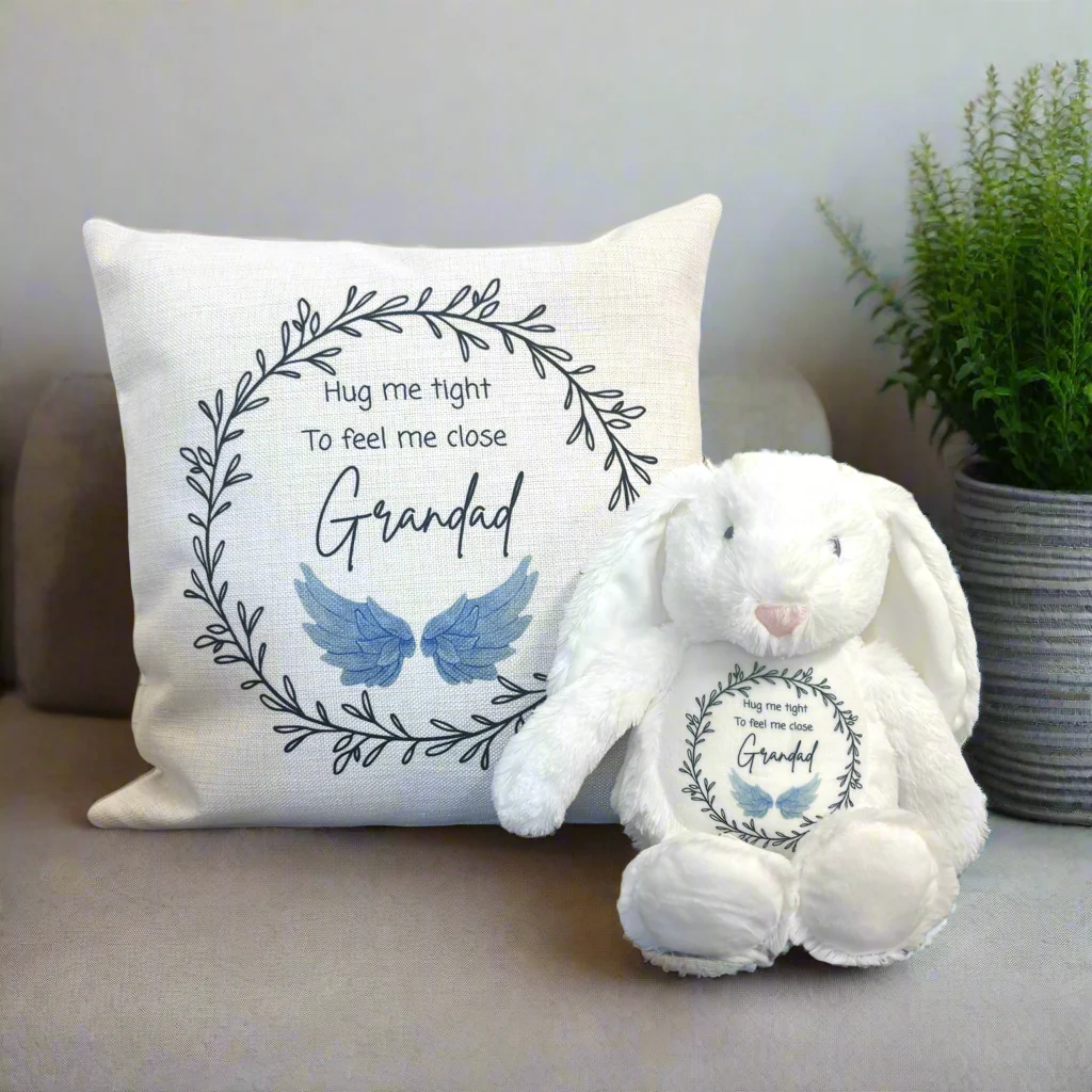 Hug me tight Blue wings Cushion and Teddy - Image 2