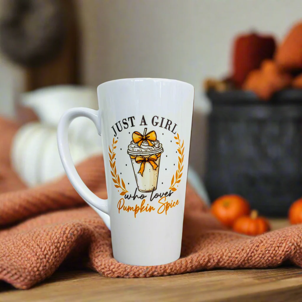 Just a girl who loves pumpkin spice 17oz Latte Mug