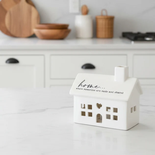LED Ceramic House with Quote
